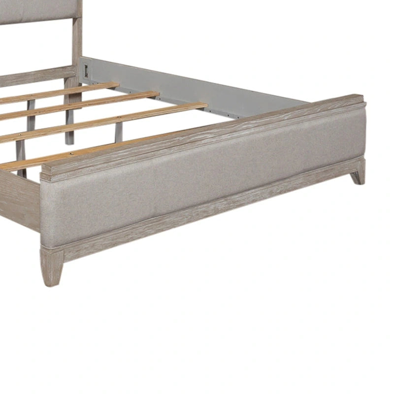 Washed Taupe & Silver Champagne King California Upholstered Bed