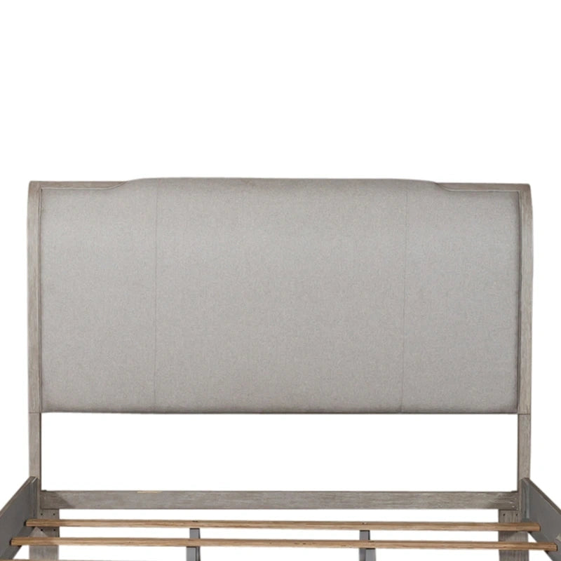 Washed Taupe & Silver Champagne King California Upholstered Bed