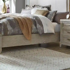 Washed Taupe & Silver Champagne King California Upholstered Bed