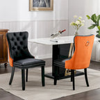 Set of 2 Modern High-End Tufted Solid Wood Upholstered Dining Chair with Nailhead Trim