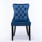 Set of 2 Modern High-End Tufted Solid Wood Upholstered Dining Chair with Nailhead Trim
