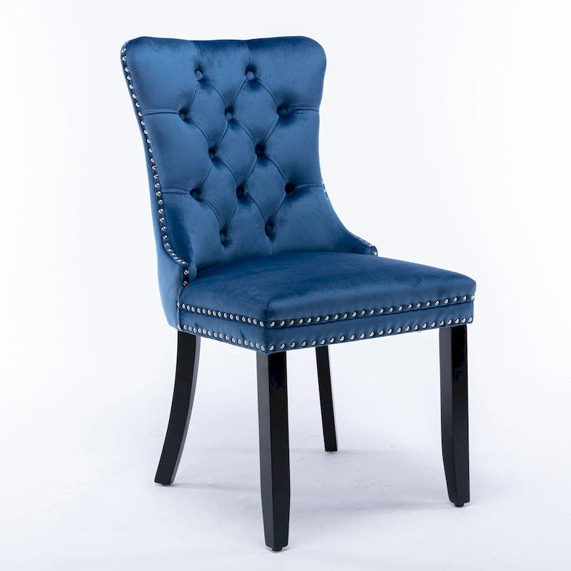 Set of 2 Modern High-End Tufted Solid Wood Upholstered Dining Chair with Nailhead Trim