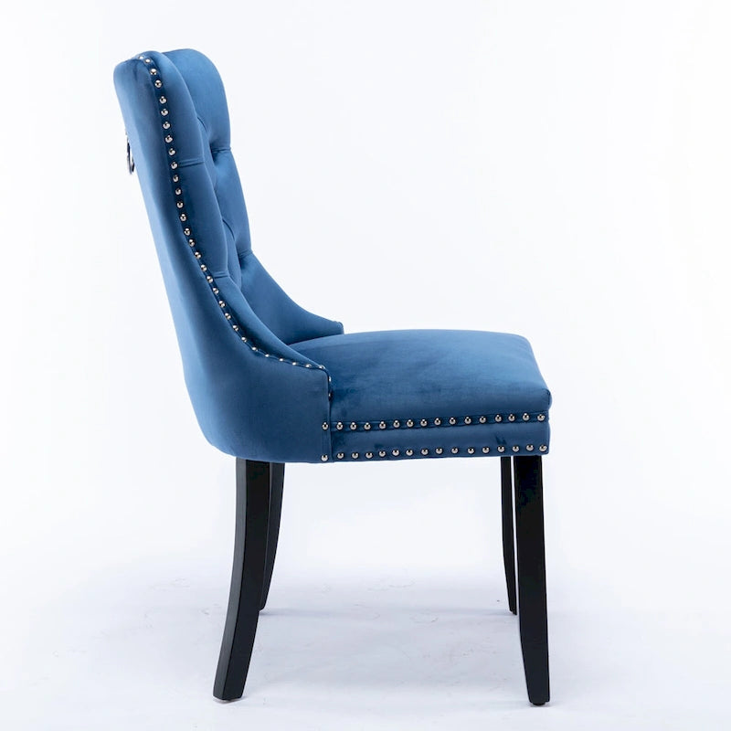 Set of 2 Modern High-End Tufted Solid Wood Upholstered Dining Chair with Nailhead Trim