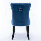 Set of 2 Modern High-End Tufted Solid Wood Upholstered Dining Chair with Nailhead Trim
