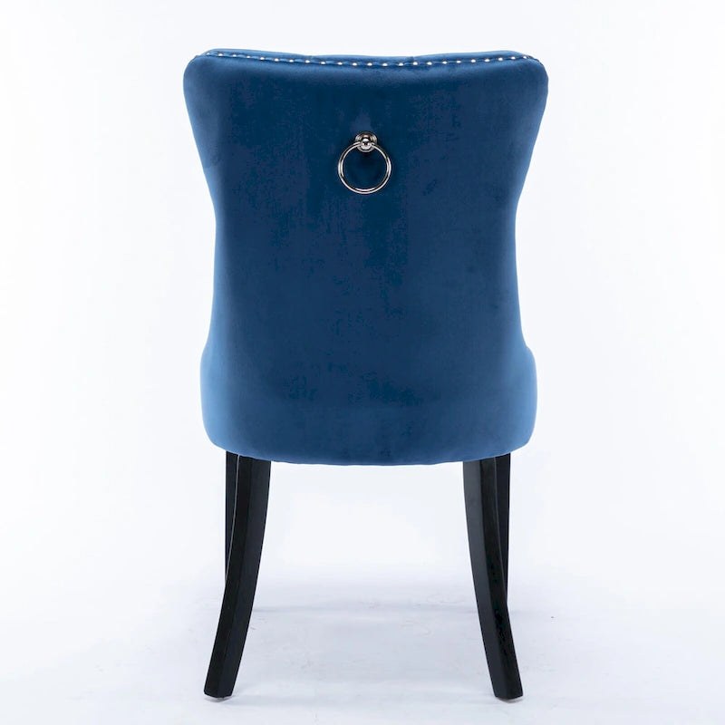 Set of 2 Modern High-End Tufted Solid Wood Upholstered Dining Chair with Nailhead Trim