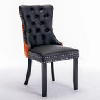 Set of 2 Modern High-End Tufted Solid Wood Upholstered Dining Chair with Nailhead Trim