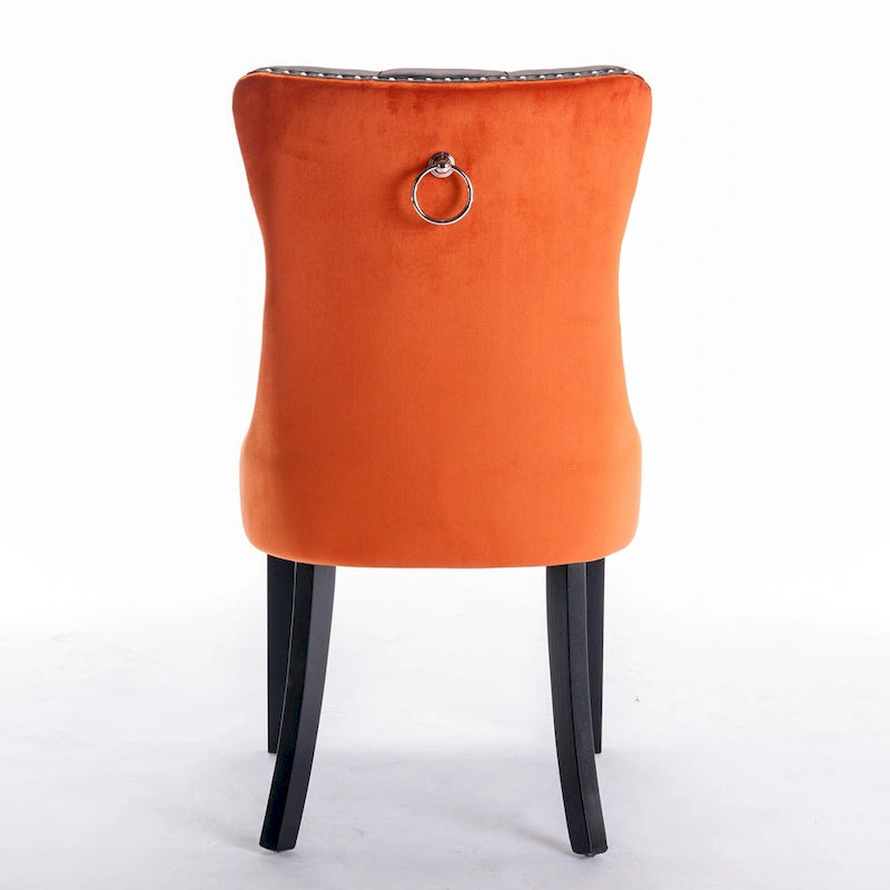 Set of 2 Modern High-End Tufted Solid Wood Upholstered Dining Chair with Nailhead Trim