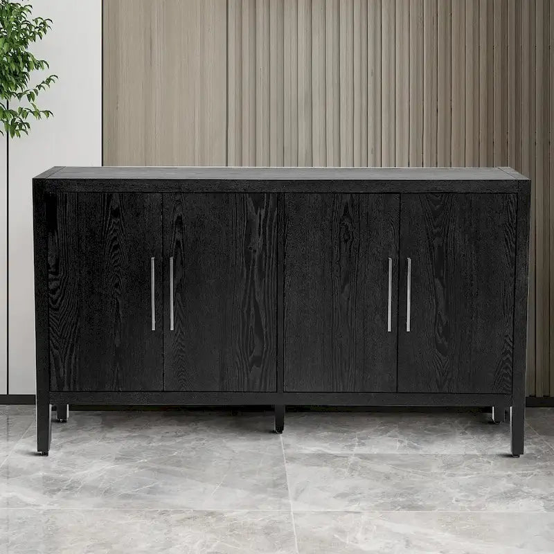 Minimalist Vintage Wooden Sideboard with Solid Pine Wood Legs