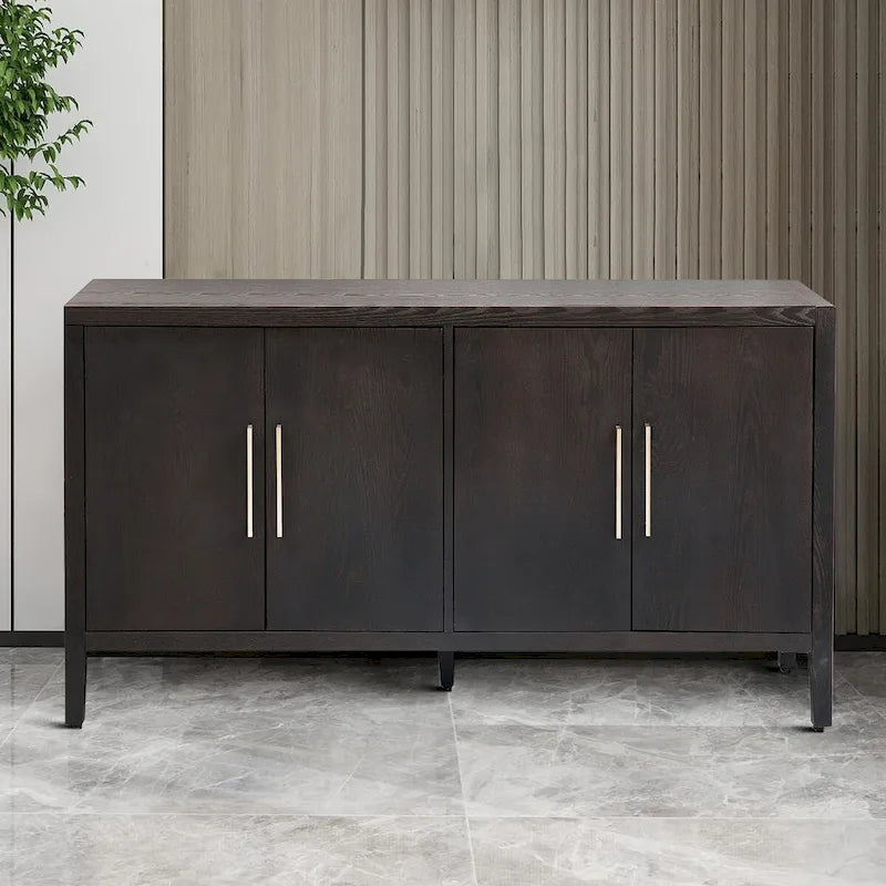 Minimalist Vintage Wooden Sideboard with Solid Pine Wood Legs