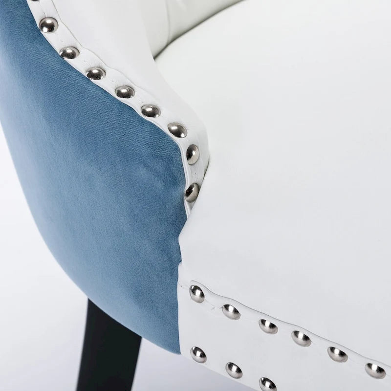 High-end Tufted Upholstered Nailhead Trim Dining Chair, Set of 2