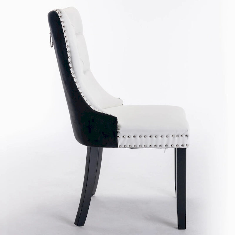 High-end Tufted Upholstered Nailhead Trim Dining Chair, Set of 2