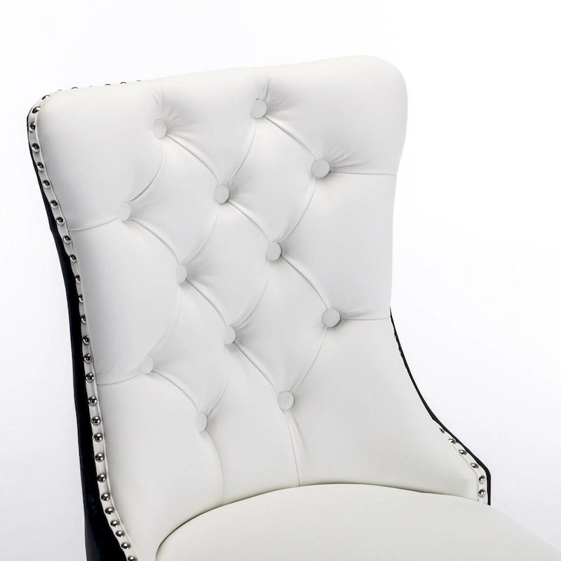 High-end Tufted Upholstered Nailhead Trim Dining Chair, Set of 2