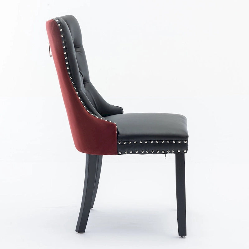 High-end Tufted Upholstered Nailhead Trim Dining Chair, Set of 2