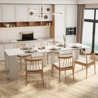 2 in 1 Multifunctional Extendable Console Table Dining Table for 4-8 People with 5 Different Size