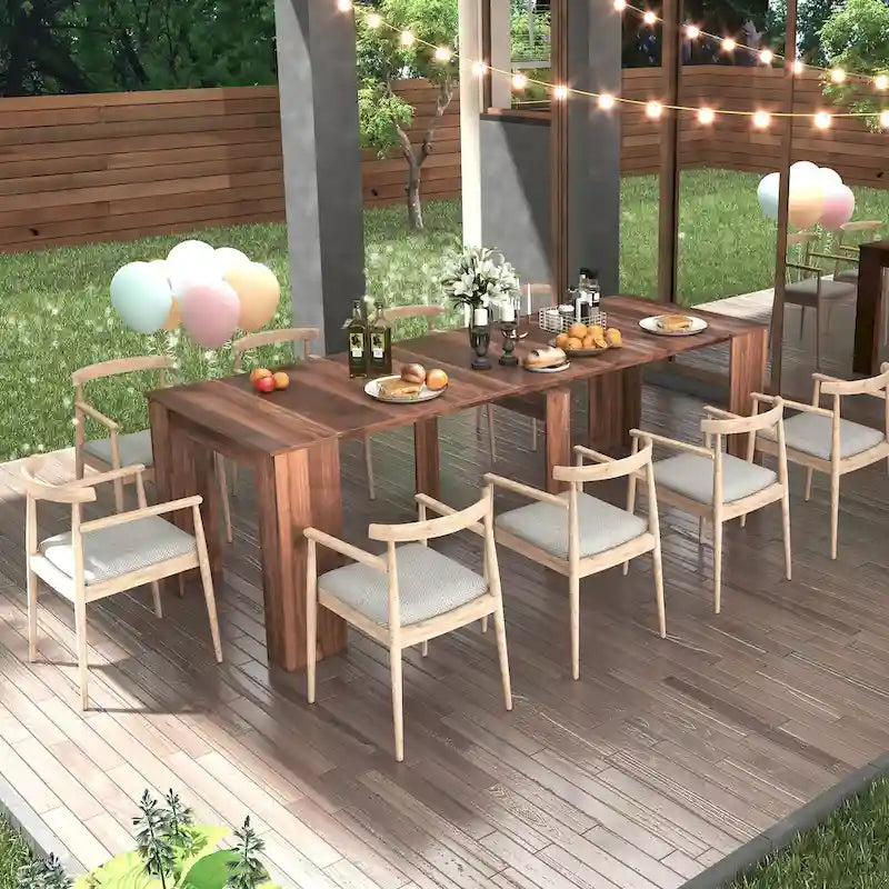 2 in 1 Multifunctional Extendable Console Table Dining Table for 4-8 People with 5 Different Size