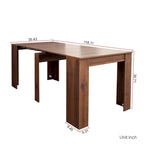 2 in 1 Multifunctional Extendable Console Table Dining Table for 4-8 People with 5 Different Size