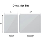 Office Chair Mat 46 x 36 with Tempered Glass for Hard Floor Protection
