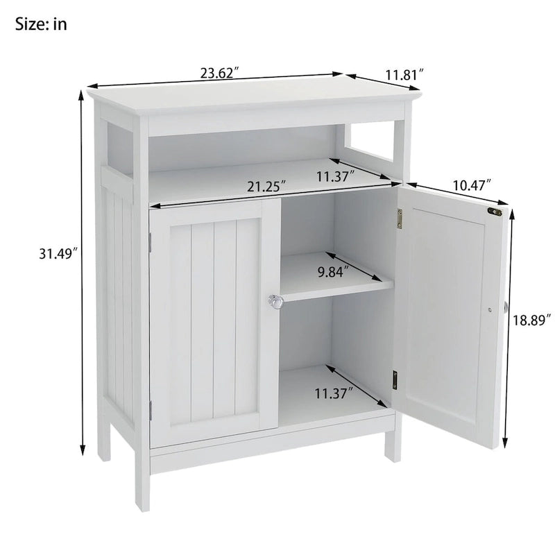 White Freestanding Bathroom Storage Cabinet