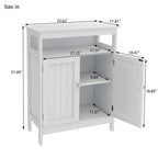 White Freestanding Bathroom Storage Cabinet
