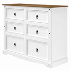 Wood Dresser 3+3 Drawers Chest