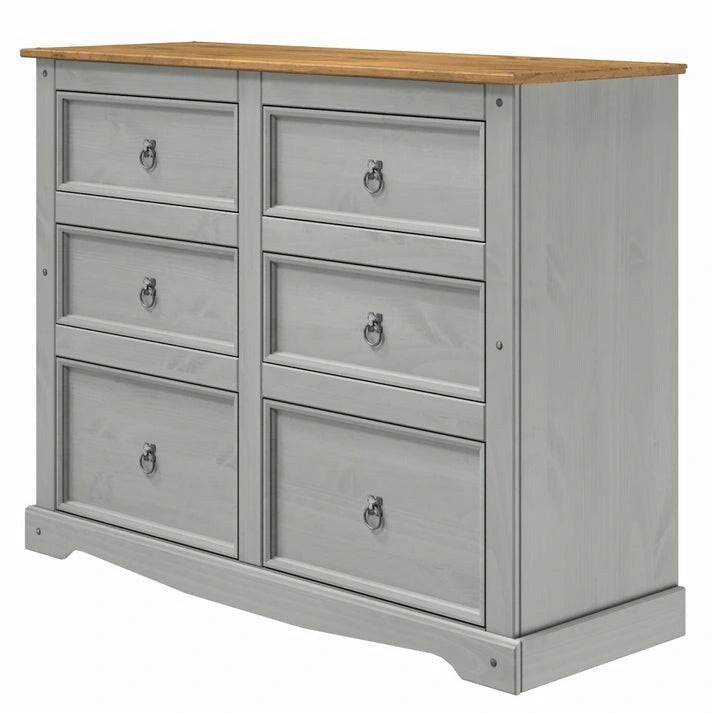 Wood Dresser 3+3 Drawers Chest