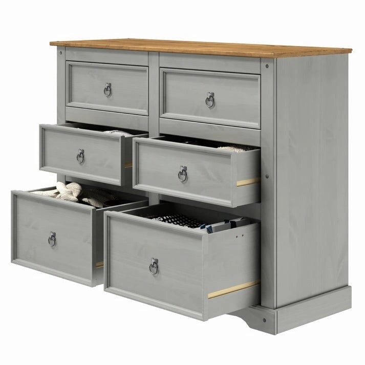 Wood Dresser 3+3 Drawers Chest