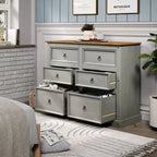 Wood Dresser 3+3 Drawers Chest