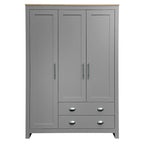 3 Door Storage Wardrobe with Cabinets and 2 Hanging Rods